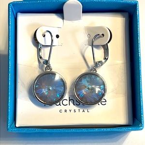 Touchstone Crystal by  Swarovski Earrings NIB “Serene Gray”